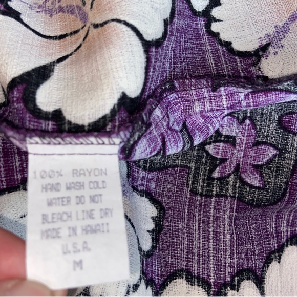 Hilo Hattie Dress Womens Medium Purple Floral Maxi Long USA Hawaiian Tropical - Picture 12 of 12